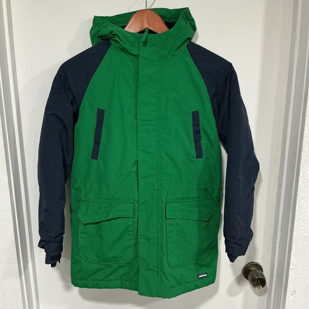Land's End Boys Green Fleece Lined Winter Coat, M 10-12, Waterproof, Windproof